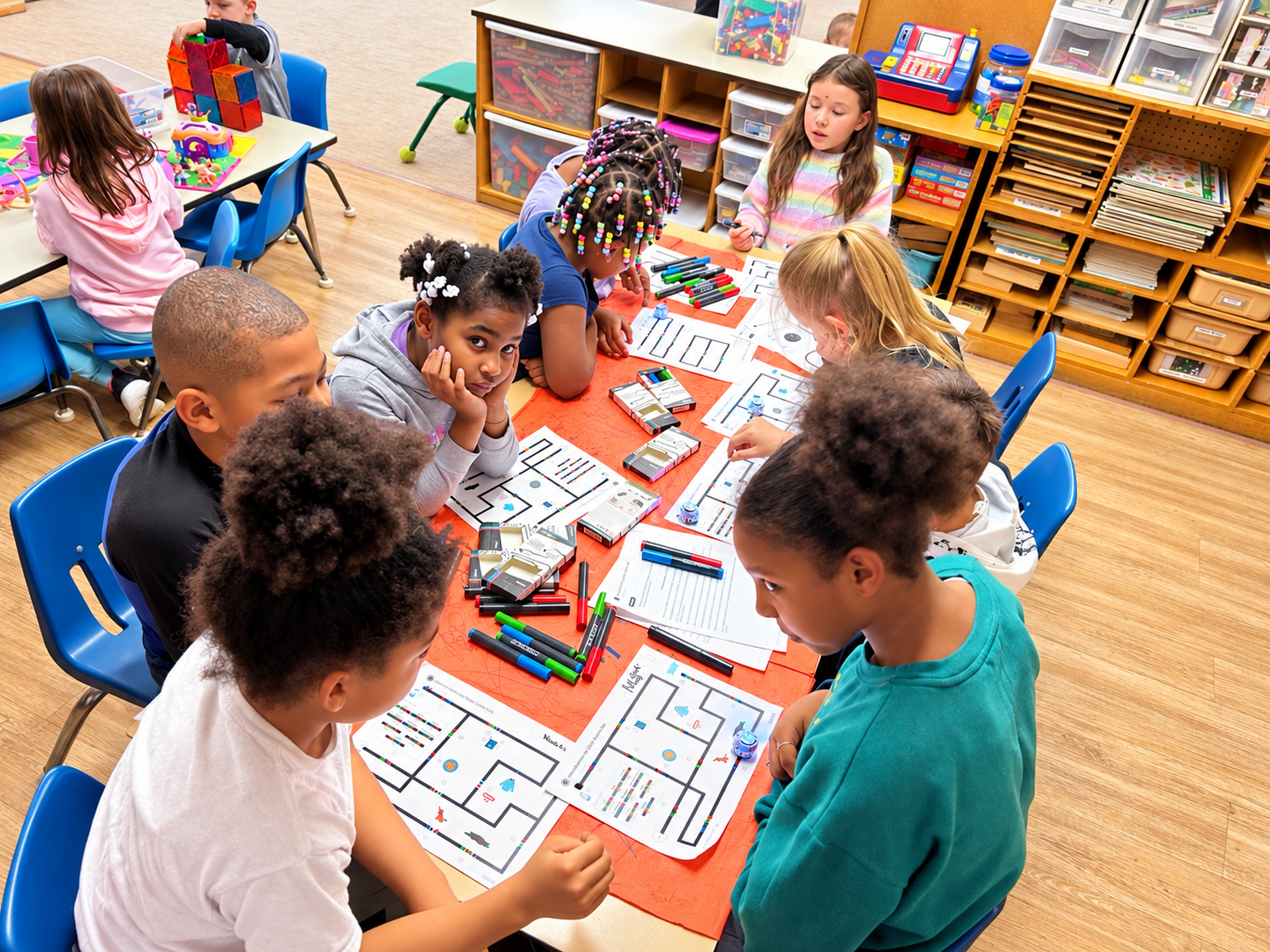 Children exploring hands-on activities together at Belleville Child Care Center